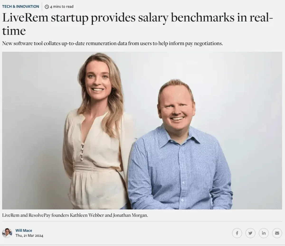 LiveRem founders Kathleen Webber and Jonathan Morgan talk to the NBR